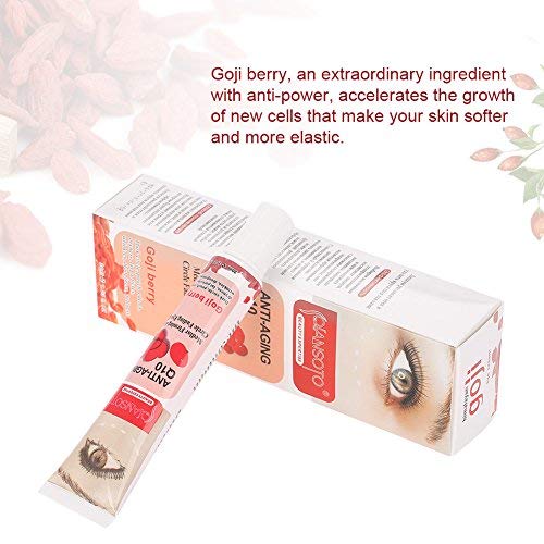 Crema para ojos para contorno de Ojos Antiarrugas Anti-edad para ojeras bolsas patas de gallo e hinchazón Natural Goji Berry Eye Gel Crema para día/noche hidratante