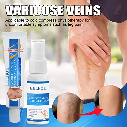 Crema para venas varicosas, crema para el cuidado de la hinchazón de las piernas, crema para reparar las piernas de araña, crema para el tratamiento de las venas varicosas (2PCS)
