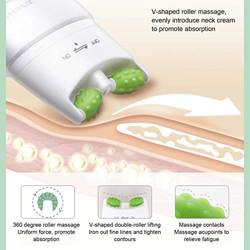 Crema reafirmante de cuello, masaje de doble rodillo Crema hidratante reafirmante de cuello para aliviar las arrugas, Crema de masaje reafirmante de estiramiento de cuello 120 ml