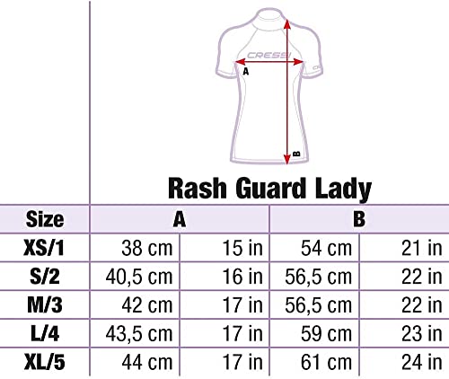 Cressi Rash Guard Lady Long SL Black Dive Center Camiseta Manga Larga en Tejido elástico Filtro de protección UV UPF 50+, Women's, Negro, M/3 (40)