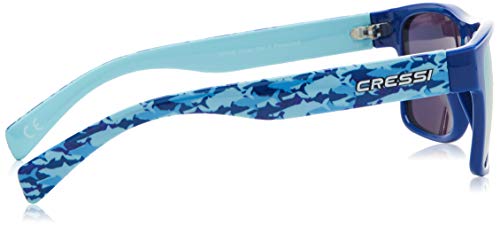 Cressi Spike Sunglasses Gafas de Sol Deportivo Unisex Adulto, Azul Fantasy/Lentes Espejadas Naranja, Talla única
