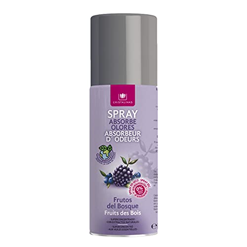 CRISTALINAS. Ambientador & Absorbe Olor Natural Spray. Ultra Concentrado. Aroma: Frutos del Bosque (Pack 3)
