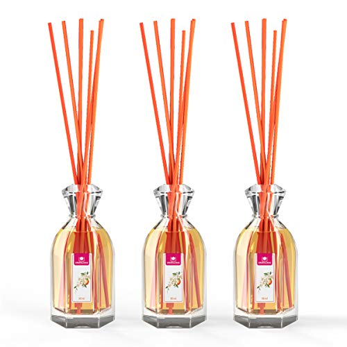 CRISTALINAS. Ambientador Mikado Clásico. Difusor con Varillas de ratán. Formula sin Alcohol. Máxima duración: más de 12 semanas. Capacidad 90ml. Disfruta de tu Aroma Favorito AZAHAR (3x90ml)