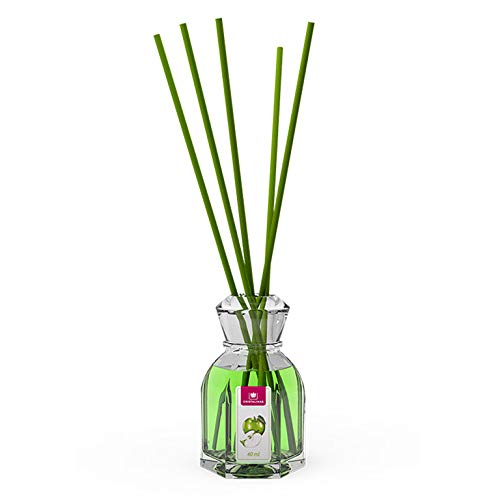 CRISTALINAS. Ambientador Mikado Clásico. Difusor con Varillas de ratán. Formula sin Alcohol. Máxima duración: más de 8 semanas. Capacidad 40ml. Disfruta de tu Aroma Favorito Manzana (40ml)