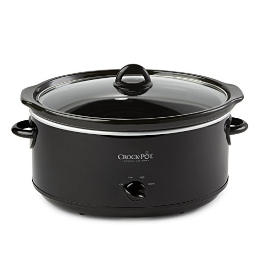 Crock-Pot SCV800-B, olla de cocción lenta manual ovalada de 8 cuartos de galón, color negro