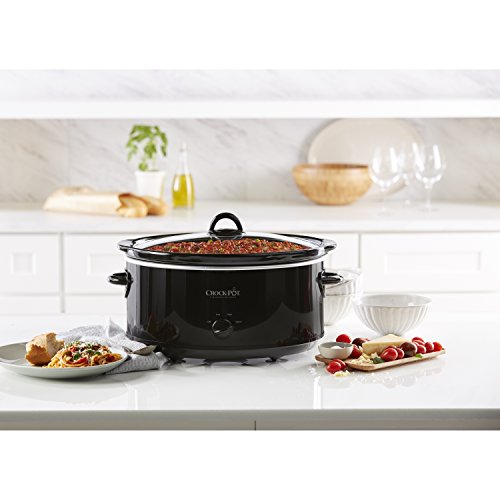 Crock-Pot SCV800-B, olla de cocción lenta manual ovalada de 8 cuartos de galón, color negro
