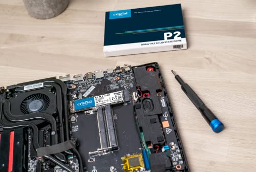 Crucial P2 CT1000P2SSD8 Disco Duro sólido Interno SSD de 1TB, de hasta 2400 MB/s (3D NAND, NVMe, PCIe, M.2)
