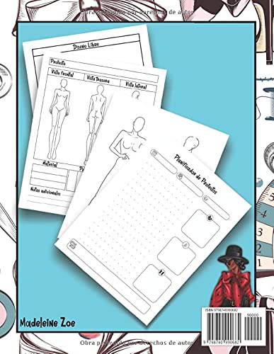 Cuaderno De Dibujo Diseño De Moda: Libro de Bocetos Para Diseñadora de Moda y Estilistas |+ de 400 Siluetas| |Planificador De Proyectos| |Diseño Libre| Perfecta idea de regalo