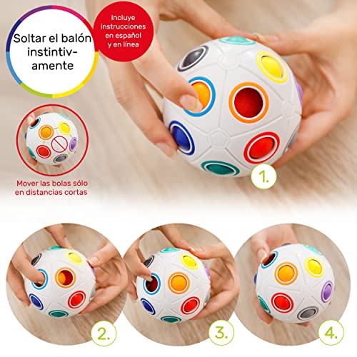 CUBIDI Bola Grande con Pelotas, Juego de Habilidad, emocionante Juego de Rompecabezas para Niños Arcoíris Pequeño