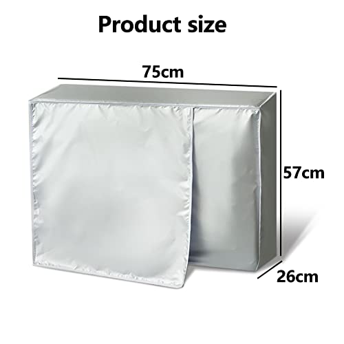 Cubierta de Aire Acondicionado Exterior Funda Protectora para Aire Acondicionado Antipolvo Impermeable Anti-Nieve Resistente al Sol para Hogar Protector de Aire Acondicionado Antipolvo(75 * 26 * 57cm)
