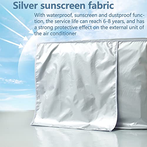 Cubierta de Aire Acondicionado Exterior Funda Protectora para Aire Acondicionado Antipolvo Impermeable Anti-Nieve Resistente al Sol para Hogar Protector de Aire Acondicionado Antipolvo(75 * 26 * 57cm)