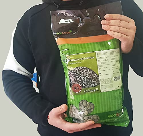 CULTIVERS Arcilla Expandida Arlita 5L. Sustrato Bolas para Drenaje de Macetas, Jardines y Cultivos hidropónicos. Evita el encharcamiento, la putrefacción de Las raíces.
