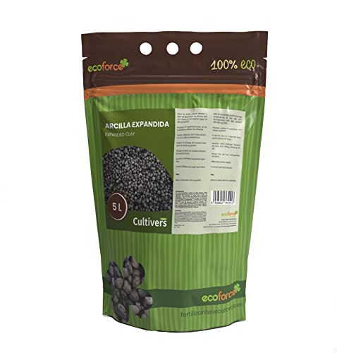 CULTIVERS Arcilla Expandida Arlita 5L. Sustrato Bolas para Drenaje de Macetas, Jardines y Cultivos hidropónicos. Evita el encharcamiento, la putrefacción de Las raíces.