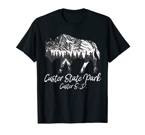 Custer State Park Green South Dakota Bison Regalos para hombres Camiseta