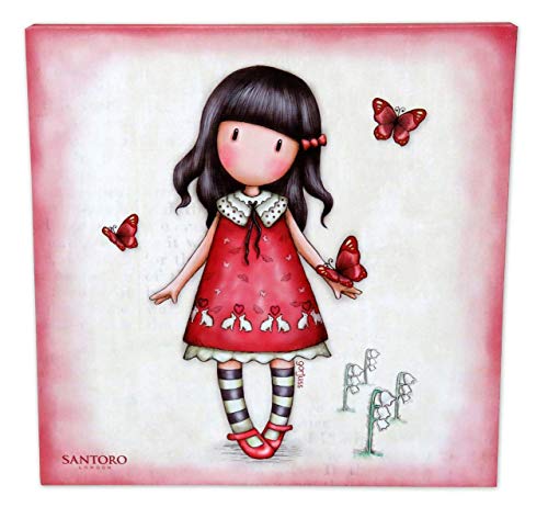 CYP Brands - Lienzo Gorjuss Muñeca Time to Fly, de Decoración, Color Rojo, 25x25 cm