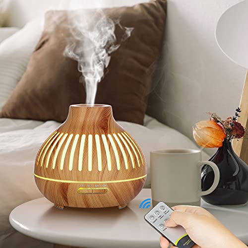 Czemo 400ml Difusor de Aromas, Difusor de Aromaterapia con Mando a Distancia Humidificador Ultrasónico Vaporizador de Esencias para Casa, Yoga (03)