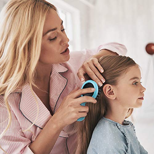 Dadabig 4Pcs Peine de Viaje Mujer Cepillo Plegable Pelo Peine Plegable con Espejo de Bolsillo, Cepillos de Pelo Plegables Espejo de Bolso para Mujeres y Chicas (2 negros + 2 azules, 7.5cm)
