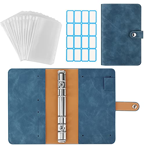 Dadanism Carpeta Clasificadora de Archivo de PU Cuero, Portátil Funda para Documentos Organizador de Hojas Sueltas Suministros de Oficina para Almacenamiento Organización de Archivos, Azul del Jeans