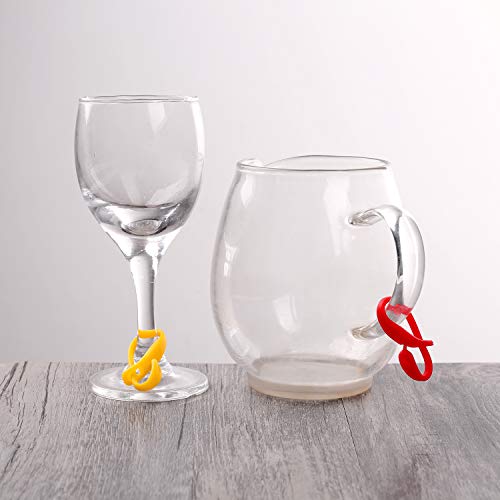 Daimay Cup Strip Tag Marker Marca de Vaso de Cerveza Vino Marca de Bebida de Vino Copa de cóctel Solución de Fiesta para Invitados - 24 Paquetes