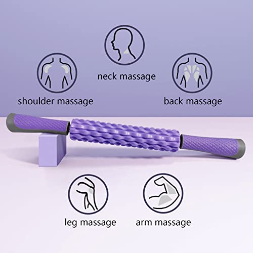 DALIAN Rodillo Muscular, Masaje Corporal para Tejido Profundo, Rodillo Masajeador para Dolor De Espalda, Cuello, Pierna, Pie, Brazo, Herramienta De Rodamiento Firme,Púrpura
