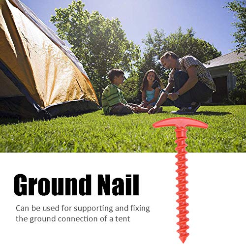 DALIAN Rojo 5pcs Nylon Al Aire Libre Camping Viaje Tienda Clavija Tierra Tierra Tornillo Apuestas De Clavo