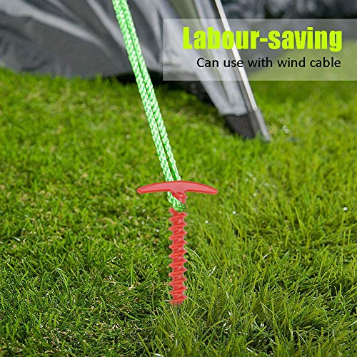 DALIAN Rojo 5pcs Nylon Al Aire Libre Camping Viaje Tienda Clavija Tierra Tierra Tornillo Apuestas De Clavo