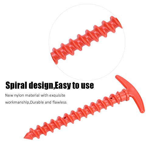 DALIAN Rojo 5pcs Nylon Al Aire Libre Camping Viaje Tienda Clavija Tierra Tierra Tornillo Apuestas De Clavo