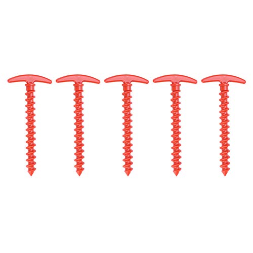 DALIAN Rojo 5pcs Nylon Al Aire Libre Camping Viaje Tienda Clavija Tierra Tierra Tornillo Apuestas De Clavo