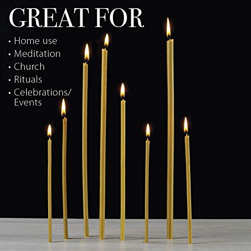 Danilovo Velas de Cera de Abejas 100% Pura, Velas de Iglesia Ortodoxa para Oración, Ritual, Navidad, N140, 50 Unidades