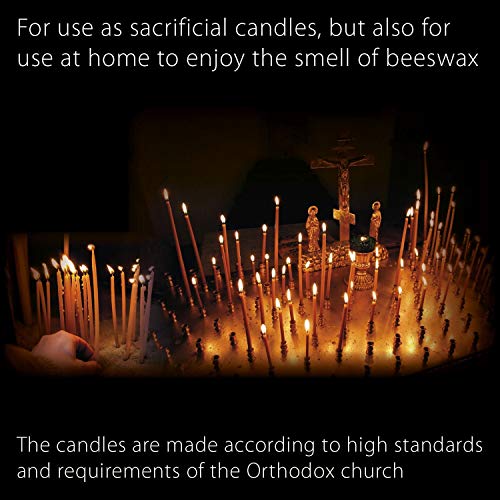 Danilovo Velas de Cera de Abejas 100% Pura, Velas de Iglesia Ortodoxa para Oración, Ritual, Navidad, N140, 50 Unidades