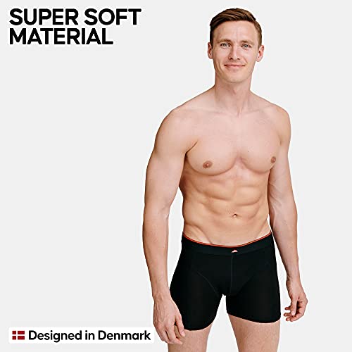 DANISH ENDURANCE Calzoncillos Boxer de Bambú para Hombre, Pack de 3, Ropa Interior Antibacteriana y Ultra Suave, Ajustados, Comodidad Superior, Negro, Blanco, Gris, Multipack (Negro, Small)