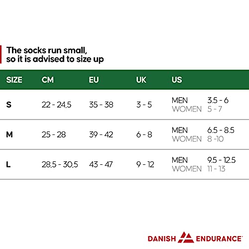 DANISH ENDURANCE No Show Bamboo Socks, 6 Pack (Multicolor (2x Blanco, 2x Gris, 2x Negro), 39-42)