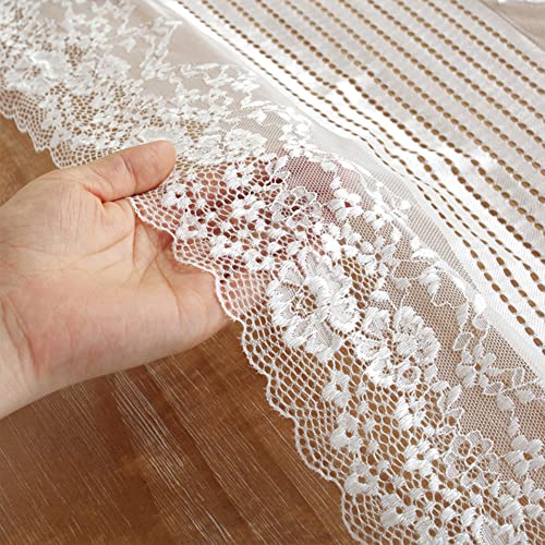 DanLink Camino de Mesa de Encaje Blanco francés 220cmx38cm Camino de Mesa romántico para Banquete de Boda, Decoraciones Nupciales para Baby Shower