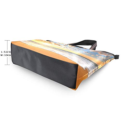 DAOXIANG Bolso de mano para mujer, con asa superior, hermoso amanecer en la playa, gran capacidad, Cloris, bolsa de hombro para la escuela, trabajo, viajes, M&L, color, talla Large