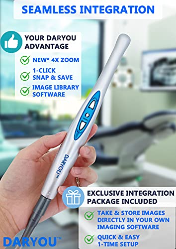 DARYOU Cámara intraoral DY-60 720P HD 4X Zoomable Super Clear Dental Camera.Button Realmente Funciona en Examine Pro, LOGOsw, DBSwin, Vixwin, Eaglesoft Dexis More Garantía de reemplazo de 1 año