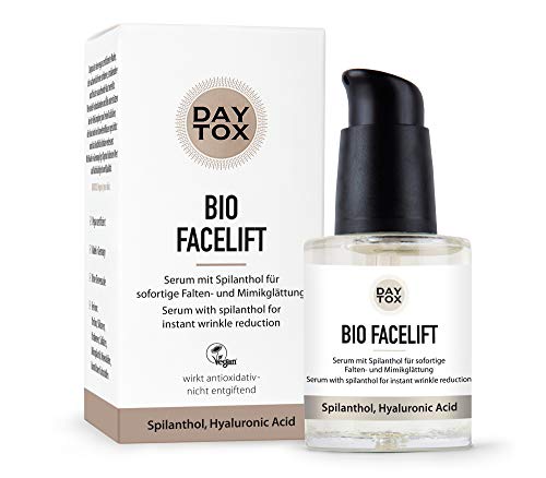 DAYTOX Bio Facelift - Suero para Alisar Arrugas y Expresiones Faciales con Spilantol - Vegano - Sin Colorantes, sin Silicona y sin Parabenos - 1 x 30 ml