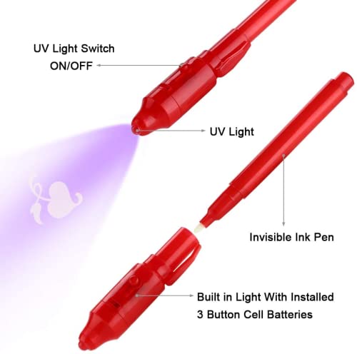 DazSpirit 7Piezas Bolígrafo Tinta Invisible con Cuaderno Regalos Cumpleaños Niños Colegio, Boli Magico Y luz Ultravioleta para Niños, Rotulador Tinta Invisible para Escribir mensajes secretos