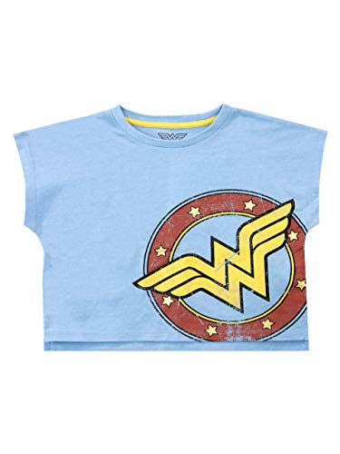 DC Comics Camiseta Corta para Niñas Wonder Woman Azul 7-8 Años