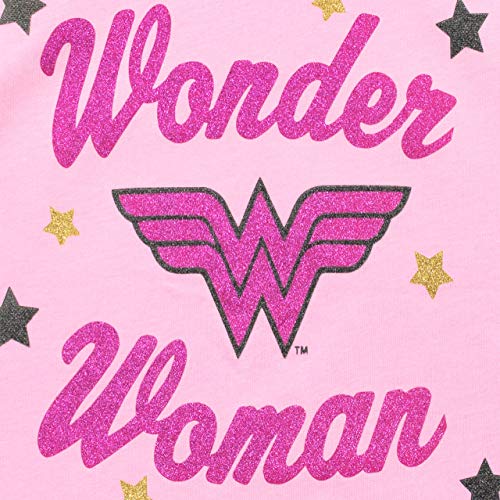 DC Comics Camiseta de Manga Corta para niñas Wonder Woman Rosa 4-5 Años