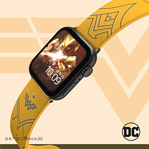 DC Comics - Wonder Woman 1984: Golden Armor Smartwatch Band - Licencia oficial, compatible con todos los tamaños y series de Apple Watch (reloj no incluido)