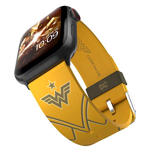 DC Comics - Wonder Woman 1984: Golden Armor Smartwatch Band - Licencia oficial, compatible con todos los tamaños y series de Apple Watch (reloj no incluido)