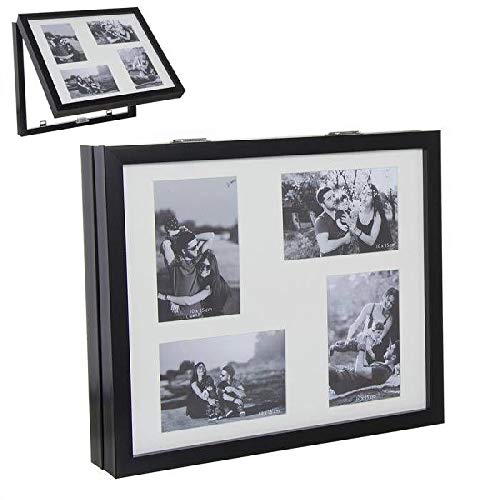 Dcasa Tapa Contador Multifotos Marcos de Fotos Decoración del hogar Unisex Adulto, Negro (Negro), única