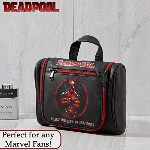 Deadpool Neceser Hombre, Bolsa Aseo Desplegable para Viajes Gimnasio, Bolsa Aseo Niño, Merchandising Oficial Regalos para Hombre Niño Adolescente
