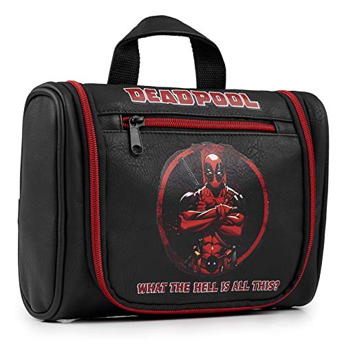 Deadpool Neceser Hombre, Bolsa Aseo Desplegable para Viajes Gimnasio, Bolsa Aseo Niño, Merchandising Oficial Regalos para Hombre Niño Adolescente