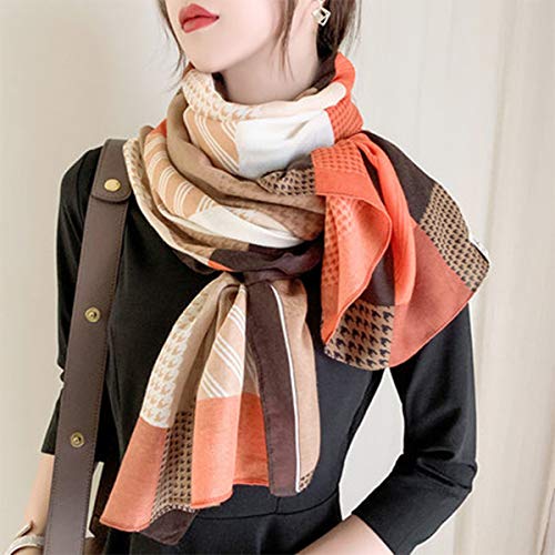 DEBAIJIA Bufanda Mujer Pañuelo Señoras Fular Larga Mantón Ligeros Chales 180 * 90CM Amarillo Negro