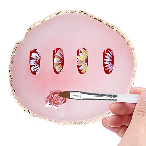 Deciniee Paleta de Arte de Uñas, Paleta de Mezcla de Uñas de Resina de 2 Piezas y 2 Bolígrafos de Uñas, Paleta de Colores de Dibujo de Soporte de Esmalte Paleta de Gel de Pintura de Uñas
