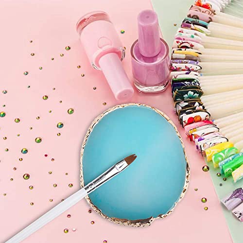 Deciniee Paleta de Arte de Uñas, Paleta de Mezcla de Uñas de Resina de 2 Piezas y 2 Bolígrafos de Uñas, Paleta de Colores de Dibujo de Soporte de Esmalte Paleta de Gel de Pintura de Uñas