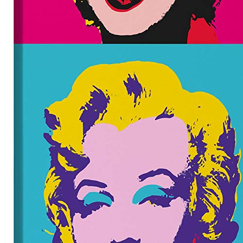 Declea MLYN-X4-60X60 Cuadro Marilyn Monroe estilo Andy Warhol Design Tela Pop Art, marco de madera, multicolor, 60 x 60 cm