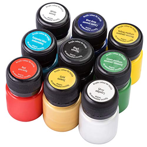 Decola Set Pintura Textil Acrilica | 9x20ml Colores Por Ropa Resistentes En Lavadora | Hechos En Rusia da Neva Palette