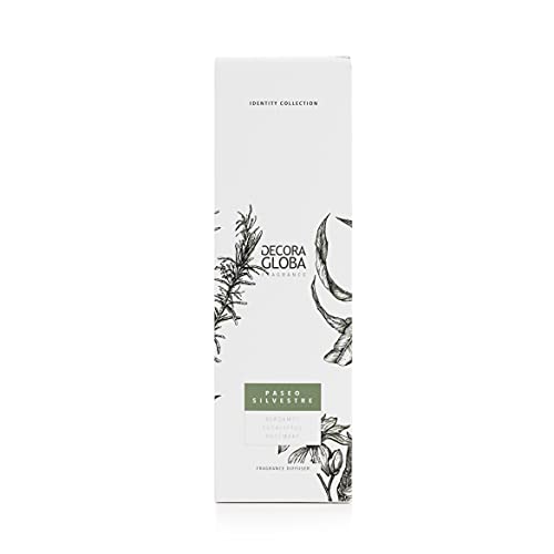 Decoragloba Ambientador Mikado Paseo Silvestre 100ml Perfume, Difusor de Varillas perfumadas, Aroma a Pino, Romero y Eucalipto Duradero, 5.8 cm